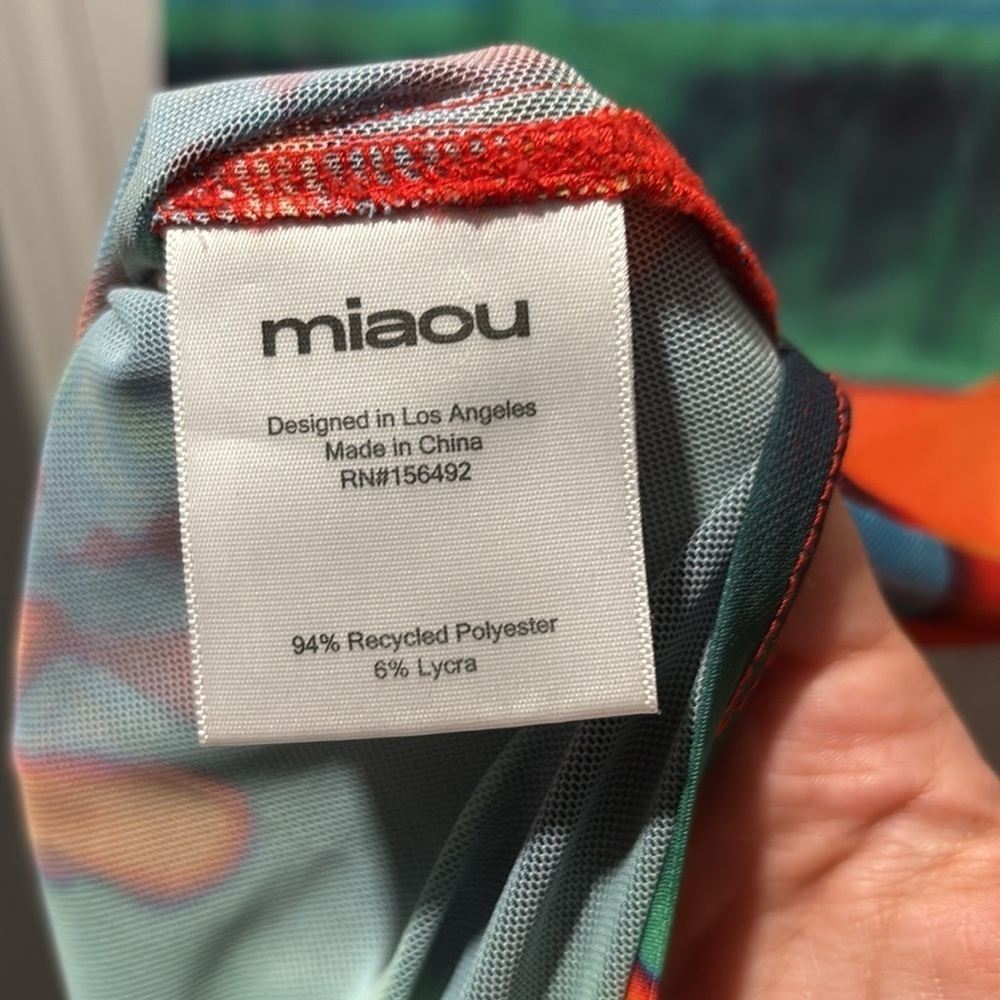 MIAOU Billie abstract infrared gradient midi mesh dress size xs - Picture 3 of 5
